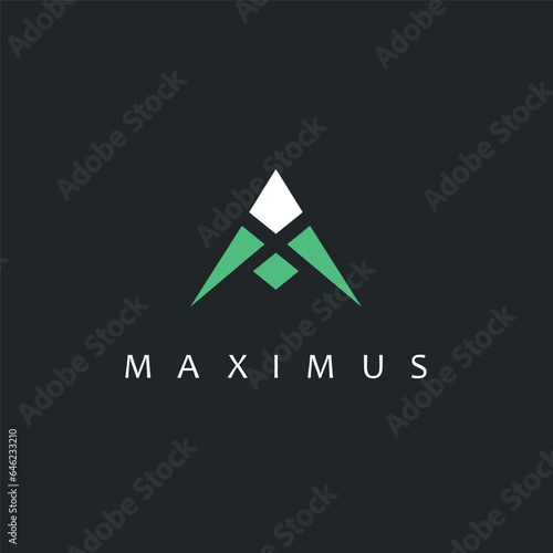MAX letter arrow and triangle design concept vector icon for branding identity