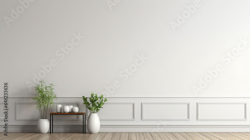 Empty home interior wall mock up 3d rendering interior space design. Generative AI