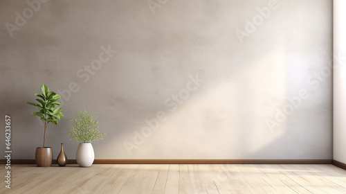 Empty home interior wall mock up 3d rendering interior space design. Generative AI