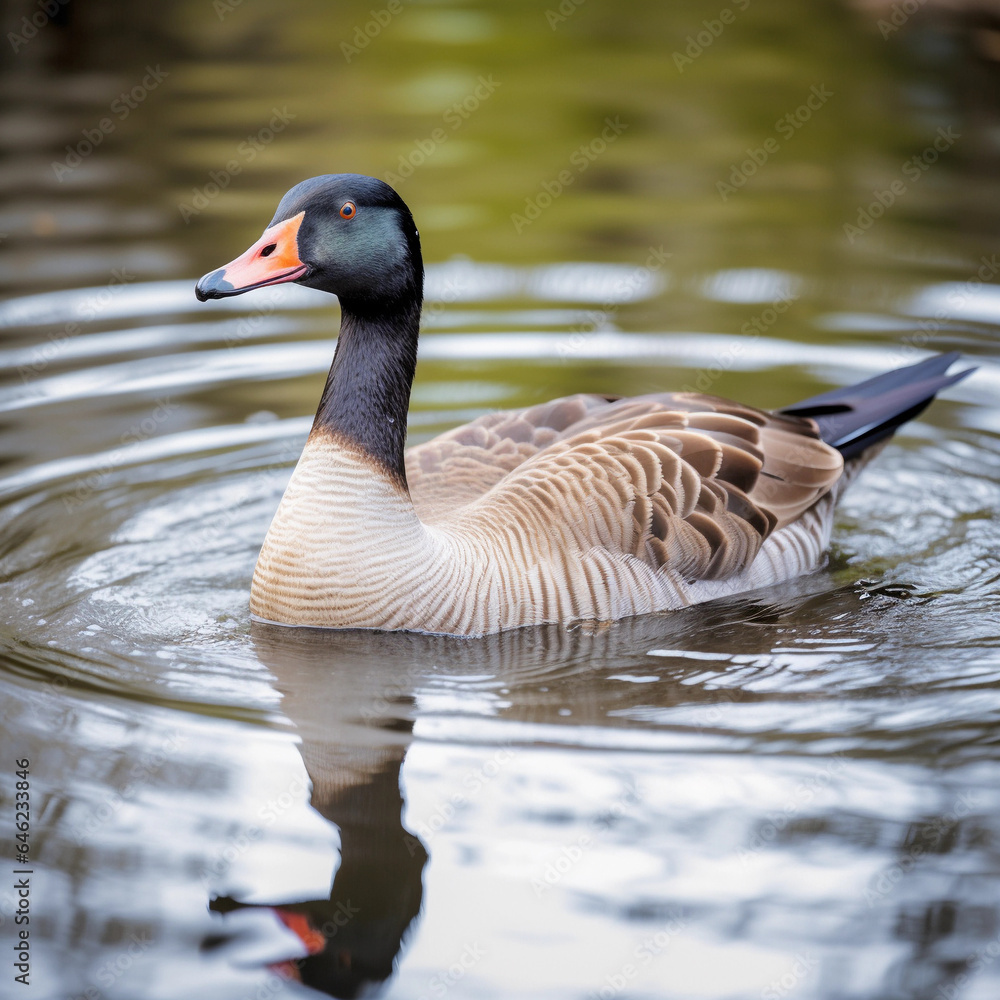 Fototapeta premium selective focus shot of a canadian goose