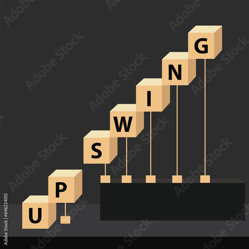 upswing letter blocks. Letter blocks Tiles on Dark Background. business concept background. vector illustration