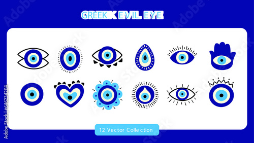 Greek Evil Eye Vector Collection  Set