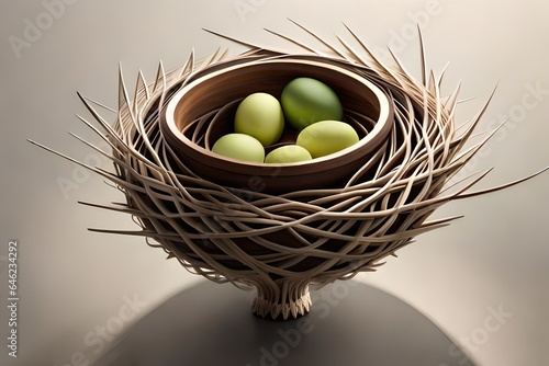 easter eggs in a nest