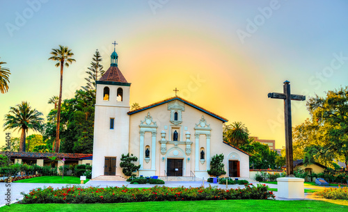 Obraz na plátne Mission Santa Clara de Asis in Santa Clara - California, United States