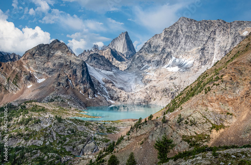 Cobalt Lake with Brenta Spire in the background in Bugaboo Provincial Park, BC