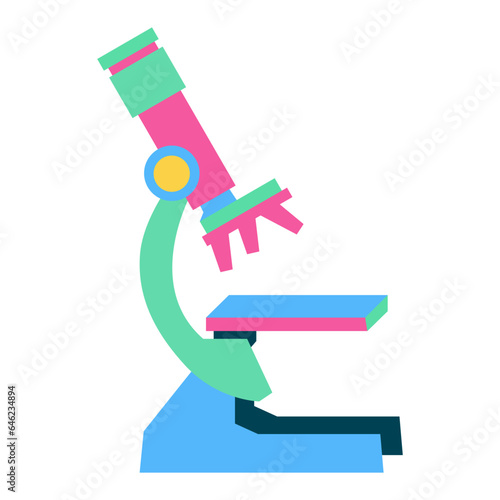 Microscope flat illustration