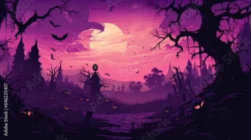 halloween scene with moon © StraSyP
