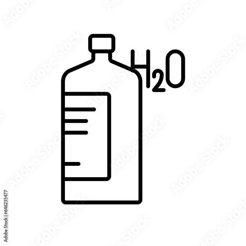 Hydrated healthy lifestyle icon with black outline style. water, sign, hydration, symbol, care, healthy, line. Vector Illustration