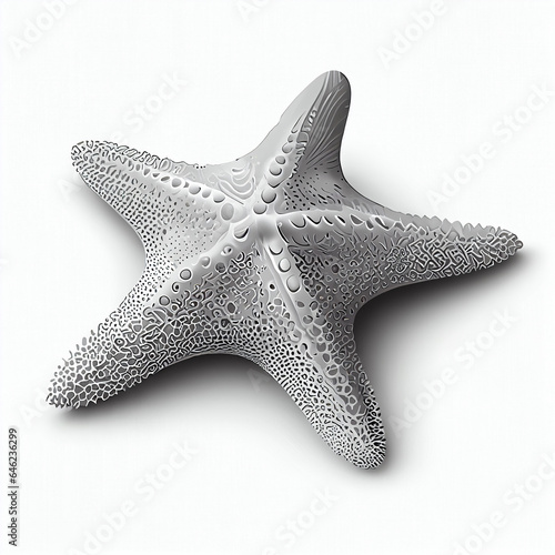 starfish on white background, smaile seastar, starfish clipart, solid white background, Ai generated image photo