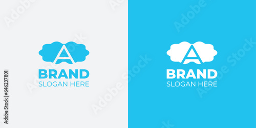 letter A cloud minimalist shape. Abstract logotype for agencies and companies