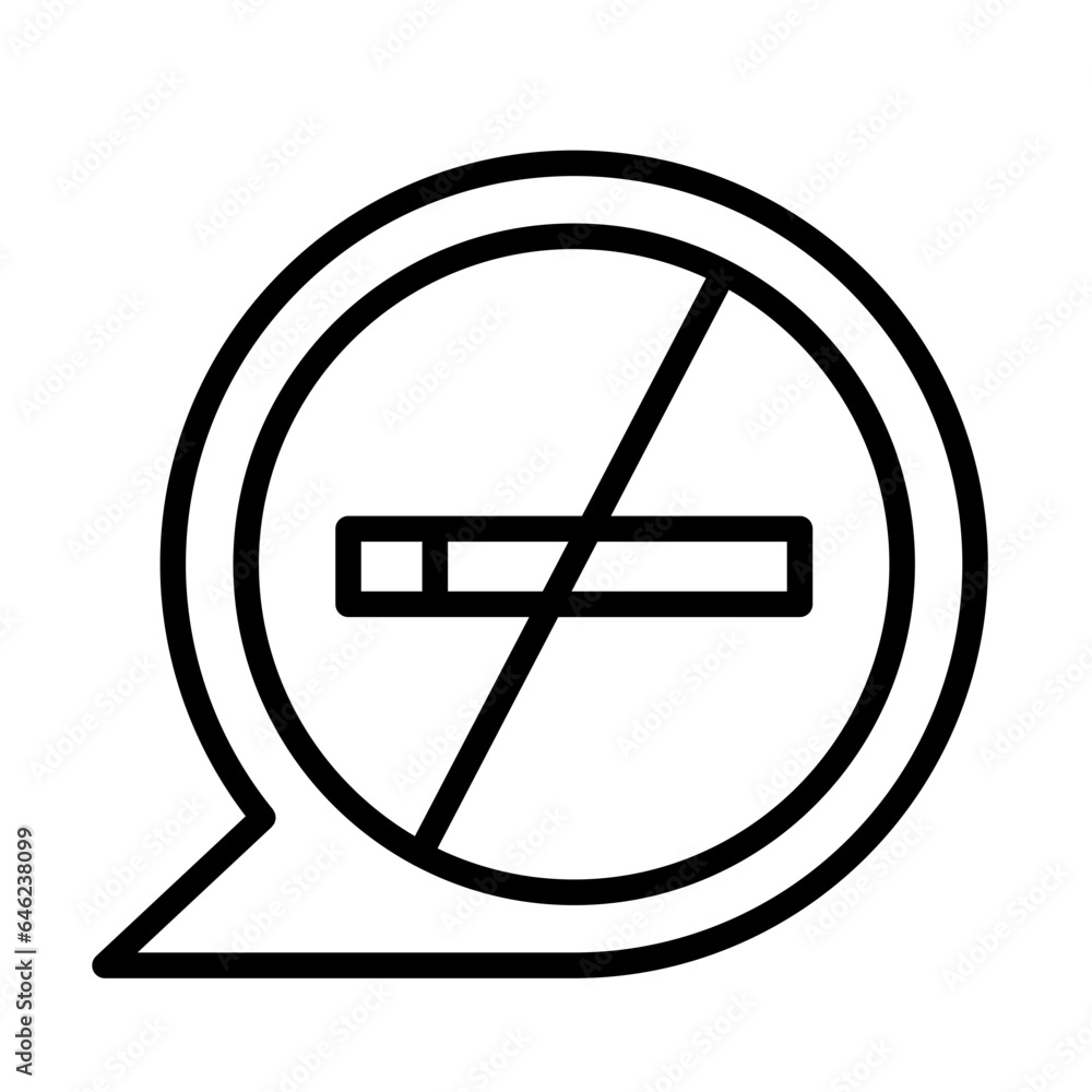 No smoking healthy lifestyle icon with black outline style. symbol, cigarette, no, stop, sign, smoke, tobacco. Vector Illustration No smoking healthy lifestyle icon with black outline style. symbol, cigarette, no, stop, sign, smoke, tobacco. Vector Illustration