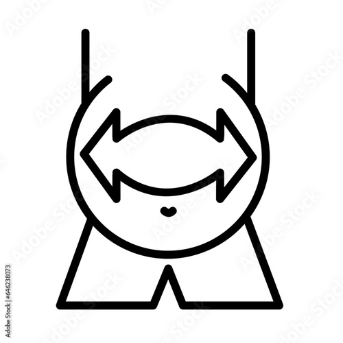 Fat healthy lifestyle icon with black outline style. symbol, fat, nutrition, healthy, diet, line, food. Vector Illustration