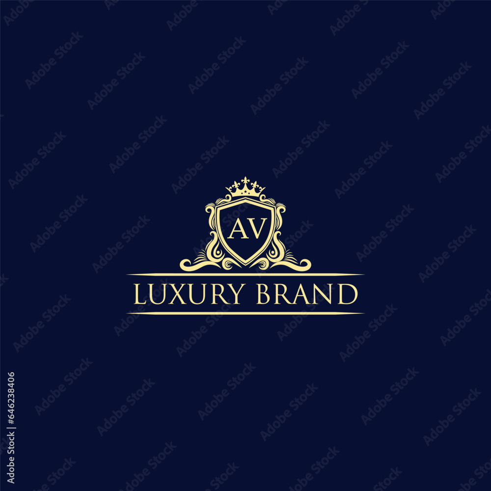 AV Luxury lion crest logo - royal lion vector template AV Luxury lion crest logo - royal lion vector template