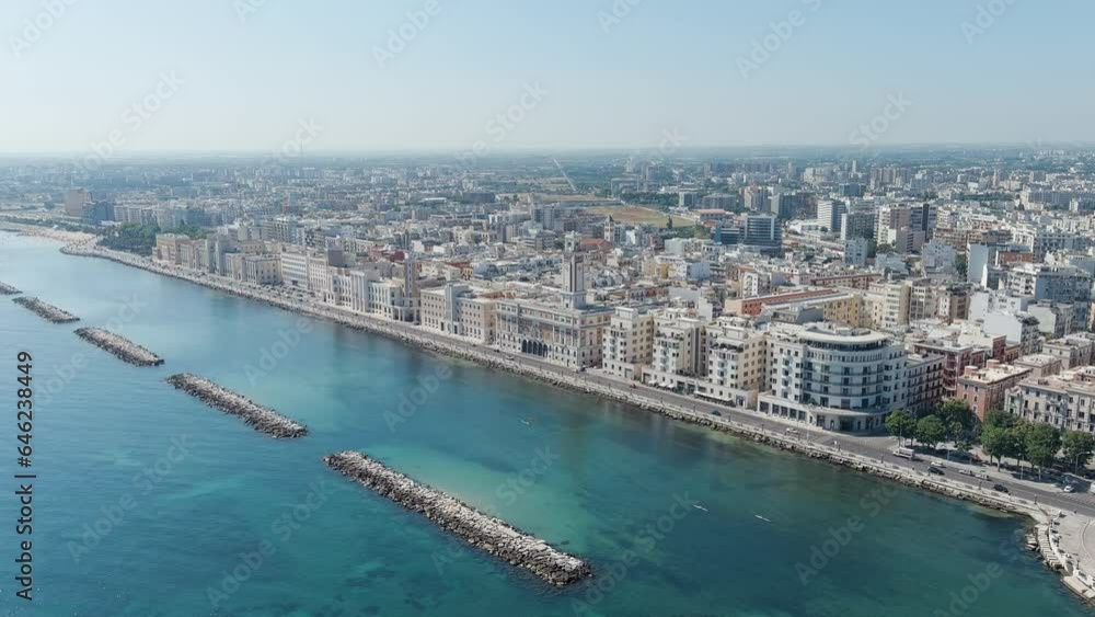 Bari, Italy. The central embankment of the city during the day
