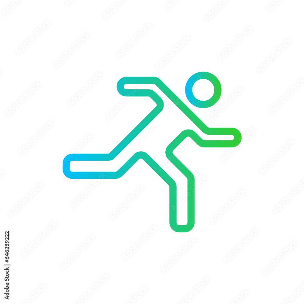 Running healthy lifestyle icon with blue and green gradient outline style. symbol, sport, healthy, fitness, sign, run, speed. Vector Illustration Running healthy lifestyle icon with blue and green gradient outline style. symbol, sport, healthy, fitness, sign, run, speed. Vector Illustration