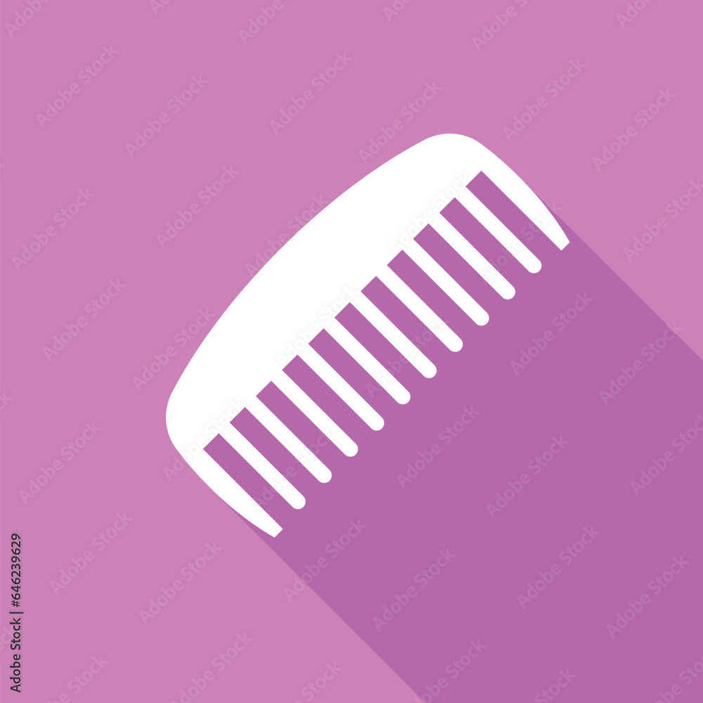 Comb flat vector icon illustration isolated on purple. Hair fixing sign. Hairdresser symbol. Comb flat vector icon illustration isolated on purple. Hair fixing sign. Hairdresser symbol.