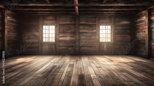 Barn with wooden walls and floor.