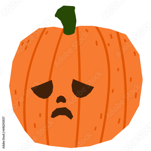 Worried pumpkin flat illustration