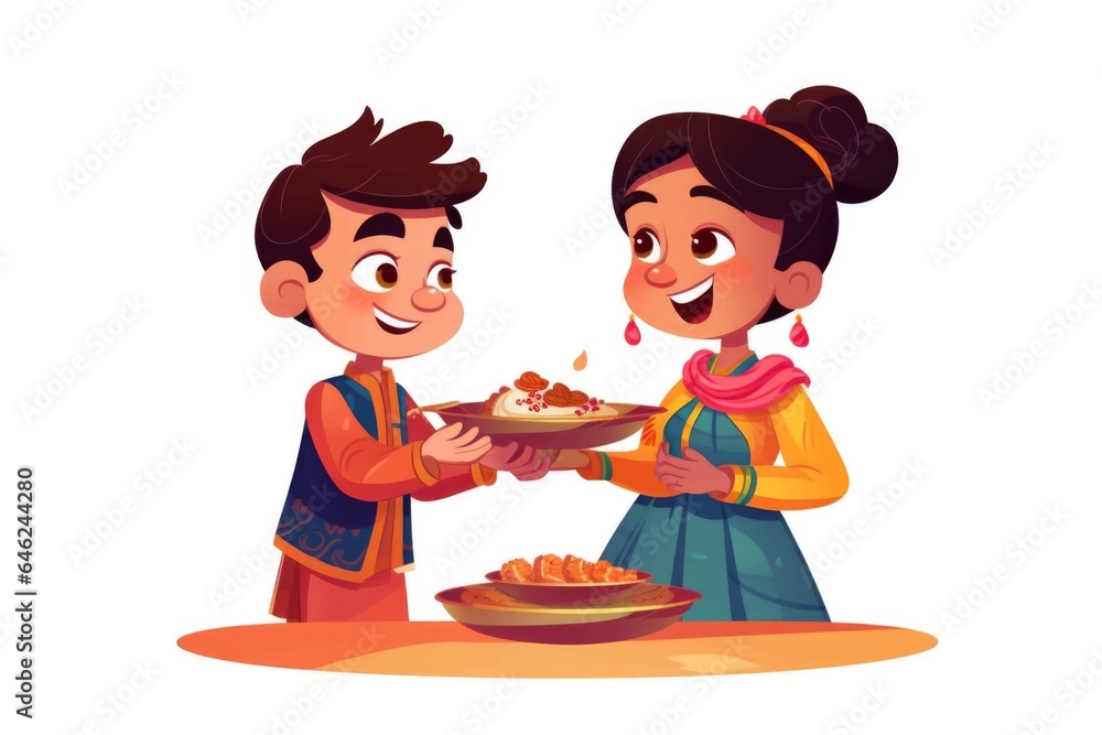 Indian religious festival happy raksha bandhan illustration Indian religious festival happy raksha bandhan illustration