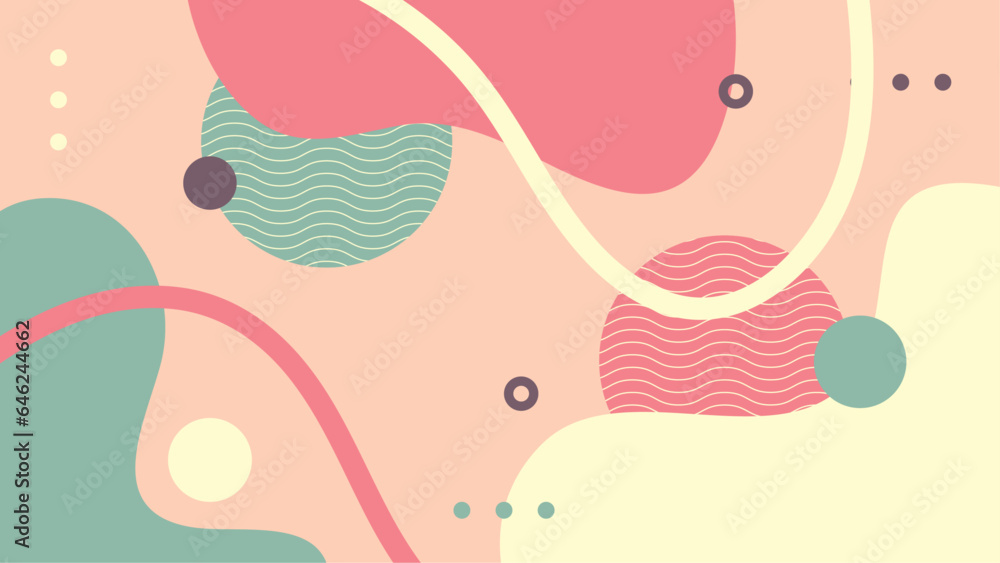 Colorful abstract soft pastel geometric background with shapes