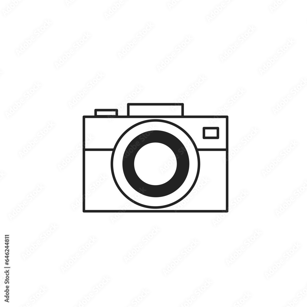 photo camera flat icon vector