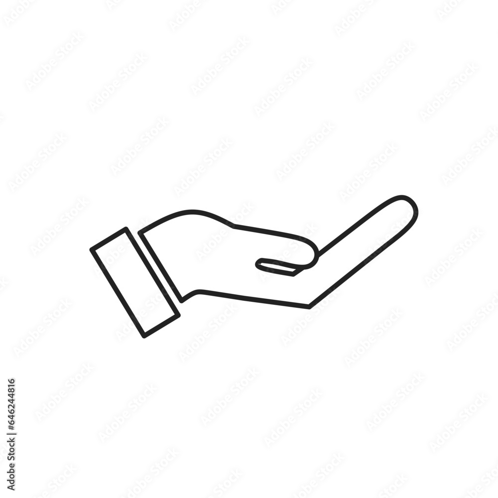 vector flat icon of hand receiving vector flat icon of hand receiving
