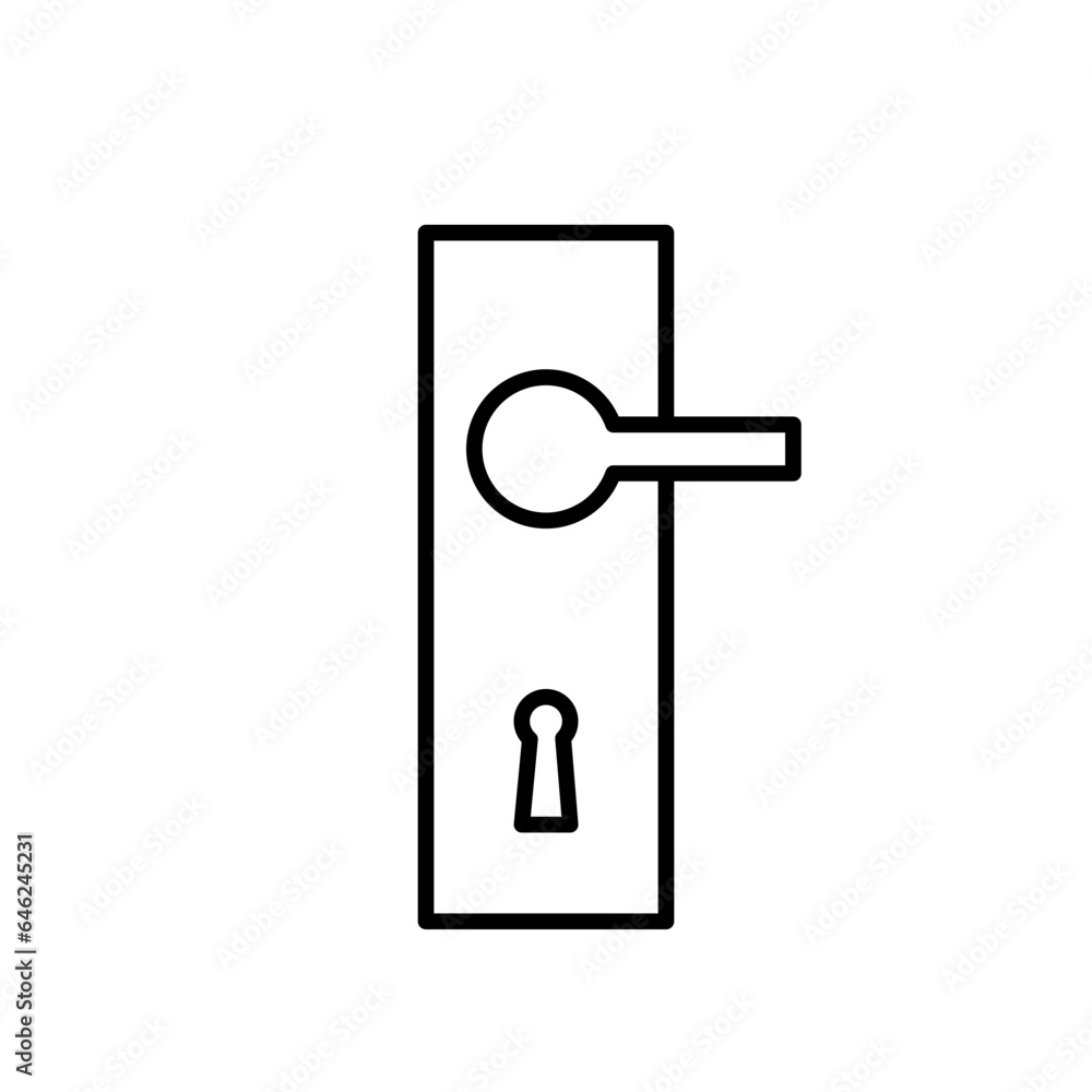 Handle hotel icon with black outline style. symbol, handle, outline, sign, business, set, line. Vector illustration Handle hotel icon with black outline style. symbol, handle, outline, sign, business, set, line. Vector illustration