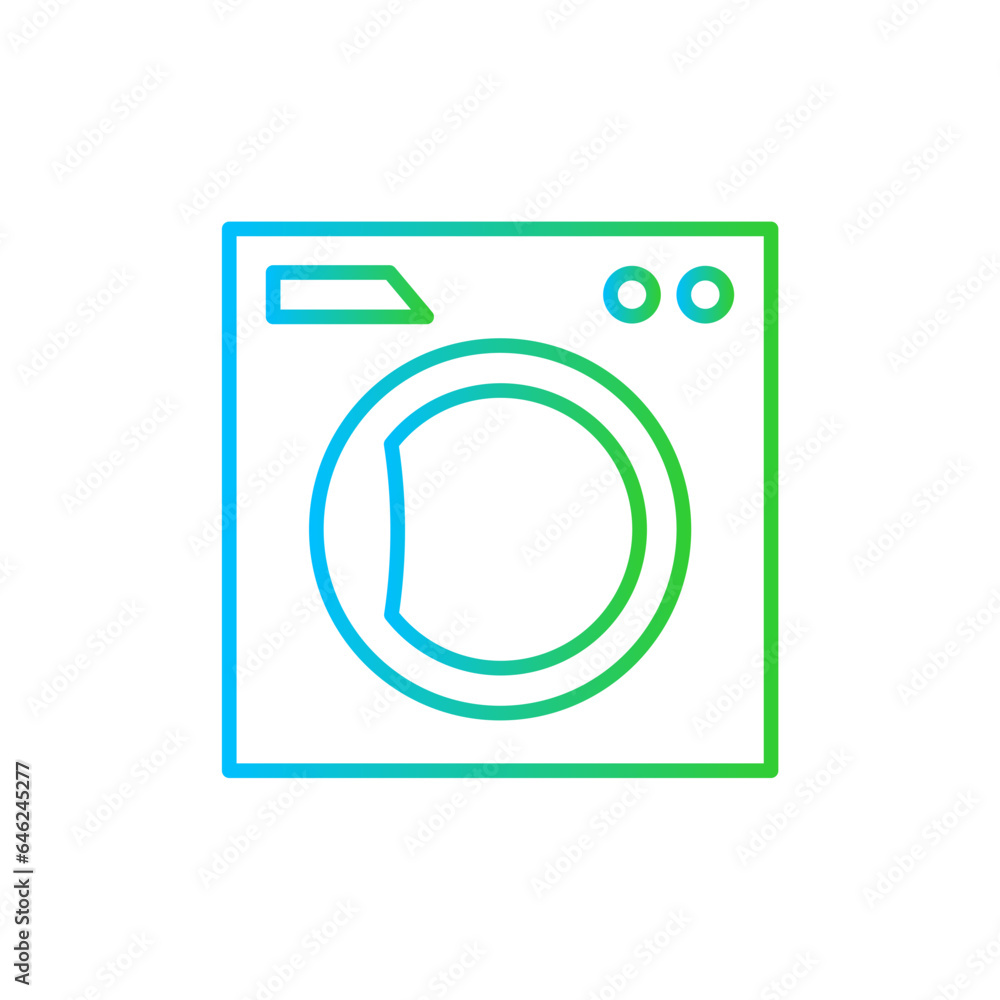 Laundry hotel icon with blue and green gradient outline style. laundry, wash, machine, sign, clean, clothes, dry. Vector illustration Laundry hotel icon with blue and green gradient outline style. laundry, wash, machine, sign, clean, clothes, dry. Vector illustration
