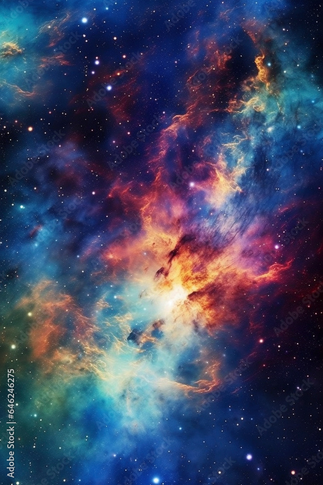 カラフルな宇宙銀河のイメージCG「AI生成画像」