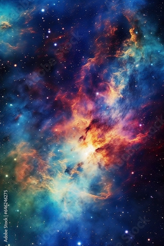 カラフルな宇宙銀河のイメージCG「AI生成画像」