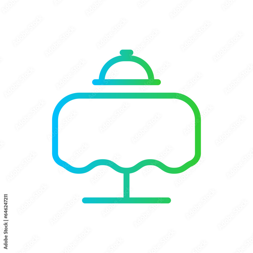 Dinner table hotel icon with blue and green gradient outline style. dinner, table, restaurant, lunch, food, cafe, line. Vector Illustration Dinner table hotel icon with blue and green gradient outline style. dinner, table, restaurant, lunch, food, cafe, line. Vector Illustration