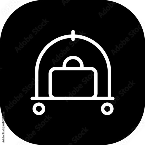 Hotel cart hotel icon with black filled line outline style. hotel, cart, icon, business, travel, symbol, pictogram. Vector Illustration