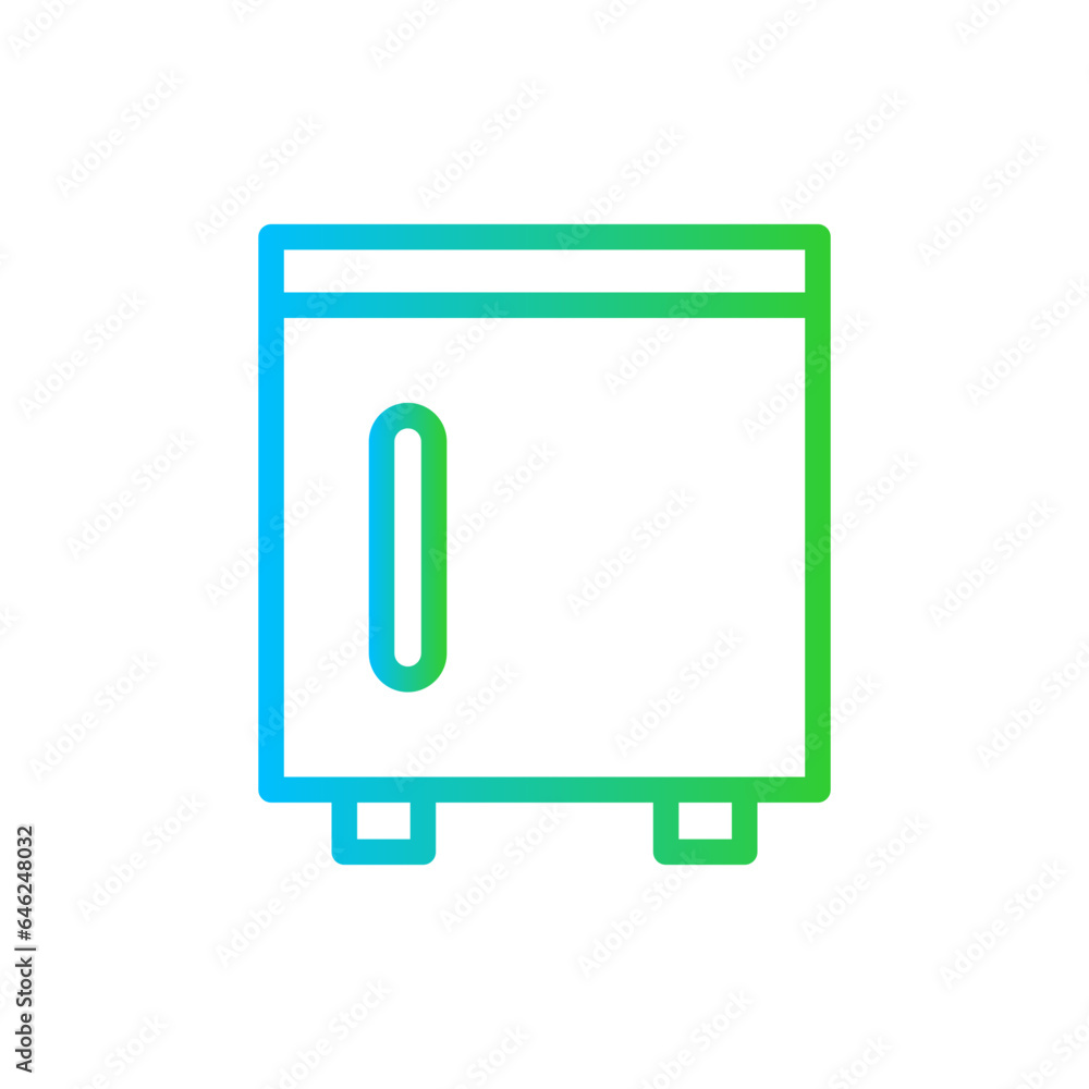 Refrigerator hotel icon with blue and green gradient outline style. refrigerator, freezer, ice, freeze, kitchen, cold, fridge. Vector Illustration Refrigerator hotel icon with blue and green gradient outline style. refrigerator, freezer, ice, freeze, kitchen, cold, fridge. Vector Illustration