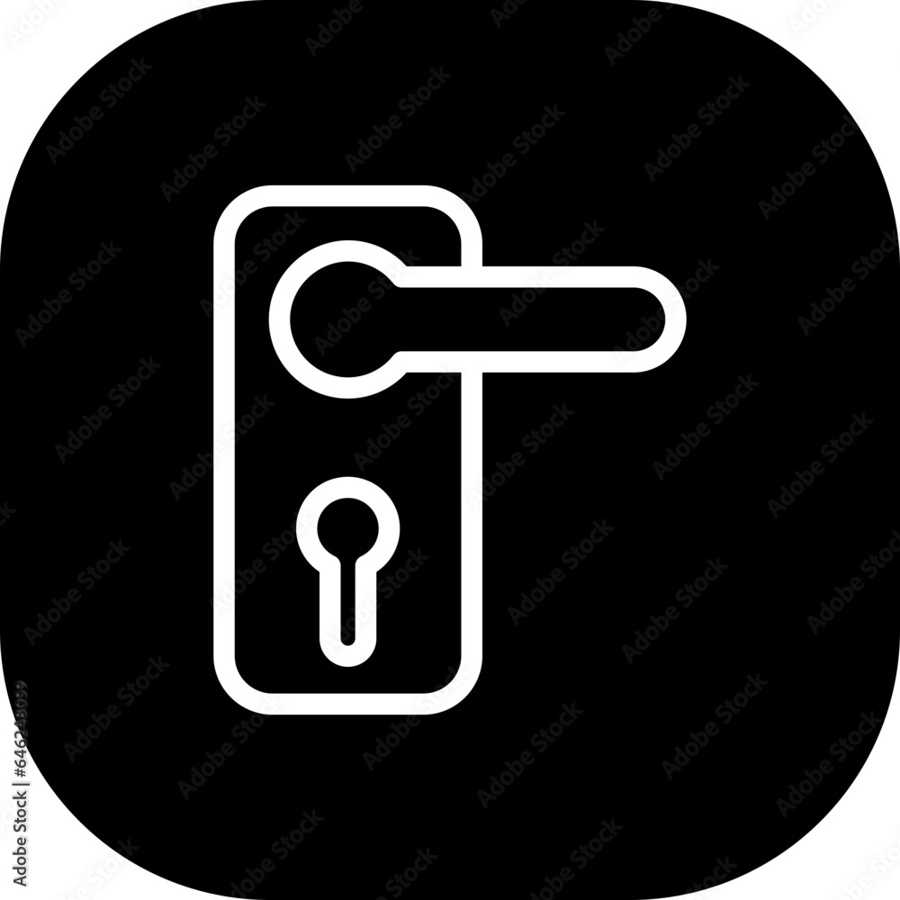 Handle hotel icon with black filled line outline style. symbol, handle, outline, sign, business, line, thin. Vector Illustration Handle hotel icon with black filled line outline style. symbol, handle, outline, sign, business, line, thin. Vector Illustration