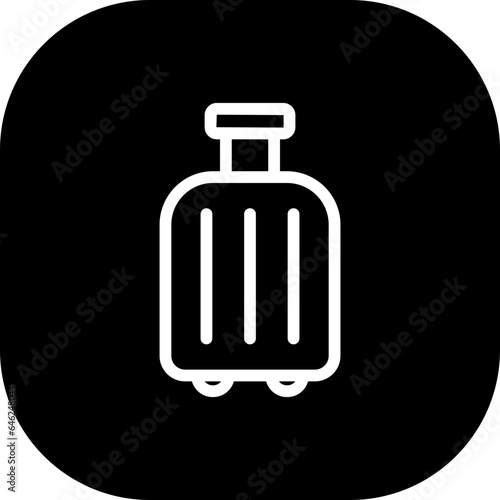 Luggage hotel icon with black filled line outline style. travel, luggage, sign, symbol, set, tourism, suitcase. Vector Illustration