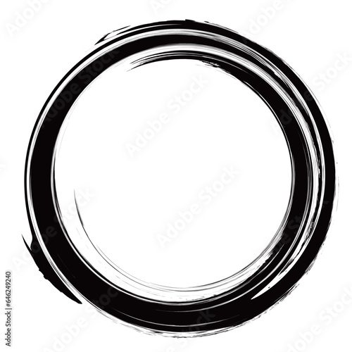 渦巻　円　筆　黒　アイコン