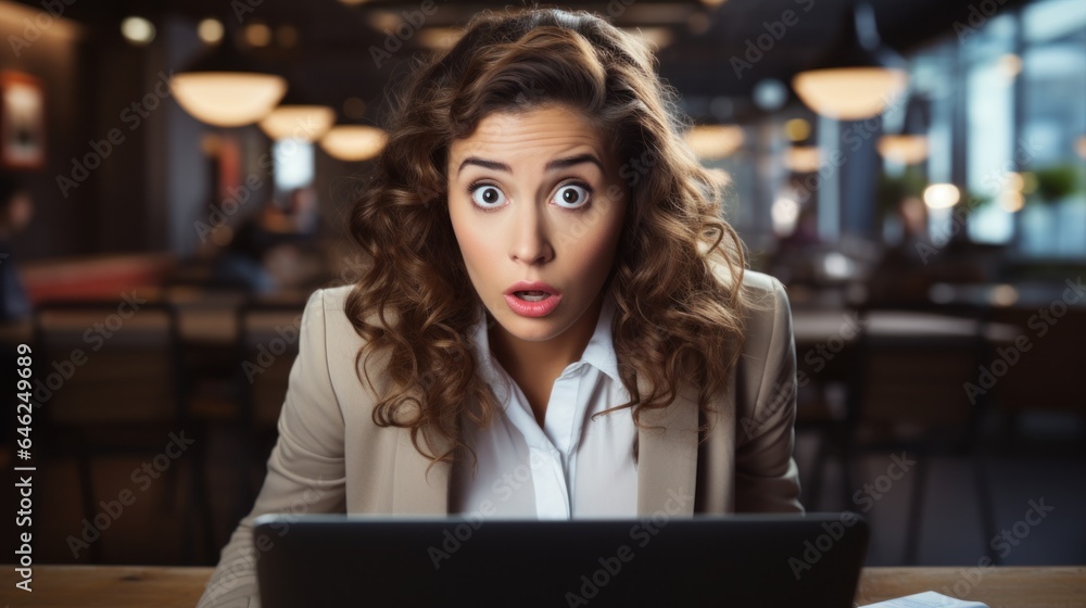 Shocked woman with wide open mouth. Shocked woman with wide open mouth.
