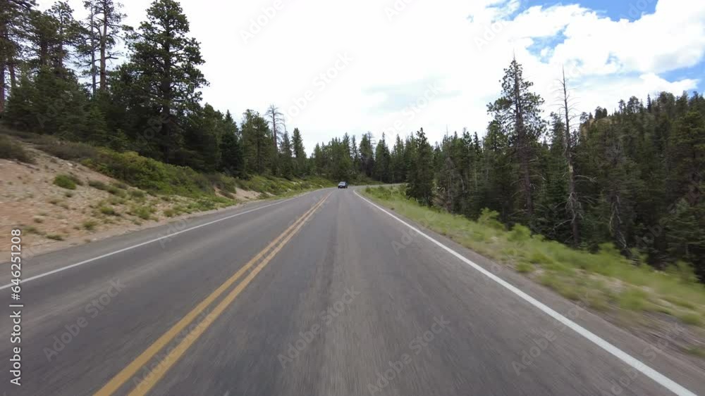 Driving Plate Bryce Canyon Scenic Drive Southbound Multicam Set 25 Front View Utah Southwest USA Driving Plate Bryce Canyon Scenic Drive Southbound Multicam Set 25 Front View Utah Southwest USA