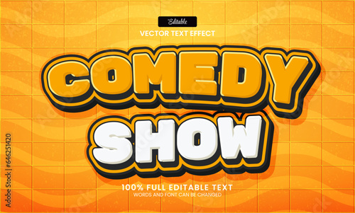 Design editable text effect, comedy show 3d cartoon vector illustration