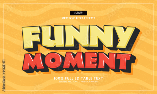 Design editable text effect, funny moment 3d cartoon vector illustration