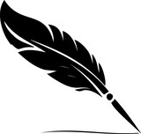 vector symbol bird feather writing pen monochrome drawing