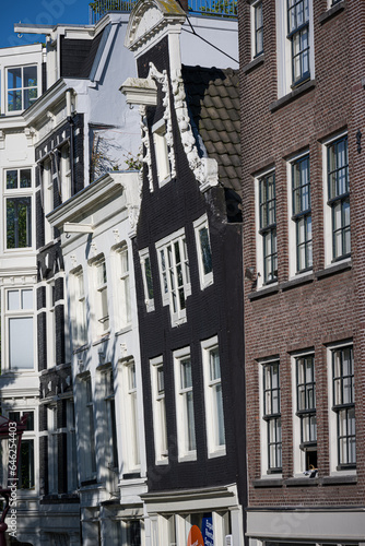 Classic "bent" house in the city of Amsterdam, Netherlands