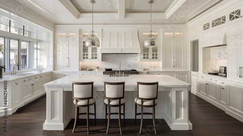 A Contemporary White Kitchen in a Grand Estate Home