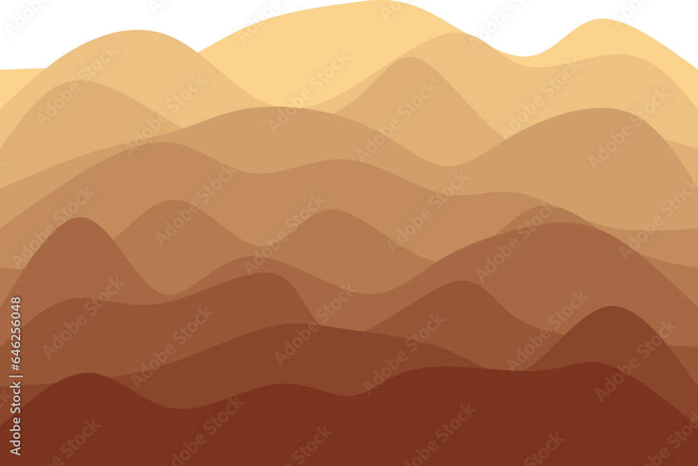 Abstract wavy vector background. Sandy dunes wave line. vector illustration of desert