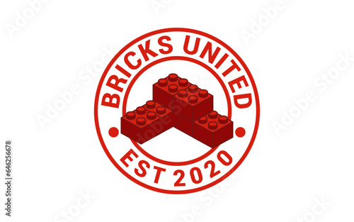 A Vintage badge building block design logo