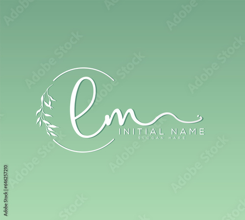 LM L M initial letter handwriting and signature logo
