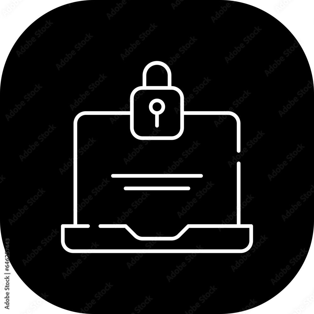 Laptop security cyber security icon with black filled line outline. technology, computer, cyber, network, security, digital, laptop. Vector illustration Laptop security cyber security icon with black filled line outline. technology, computer, cyber, network, security, digital, laptop. Vector illustration