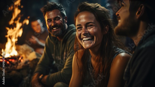 Bright Smiles by the Campfire Glow along with the friends