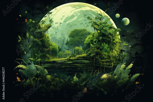 Green planet concept background