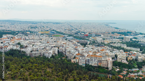 Thessaloniki, Greece. Panorama of the central part of the city. Summer, Aerial View